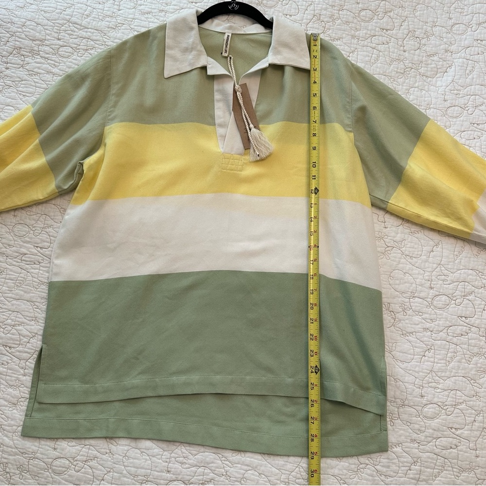 Rare Marrakshi Life Oversized Rugby Shirt NWT - Pastel Stripes - Picture 12 of 13